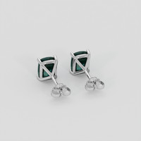 <span>3.68</span> <span class="tooltip-light">Ct.Tw.<span class="tooltiptext">Total Carat Weight</span></span> Greenish Blue Sapphire Earrings, 14K White Gold 4