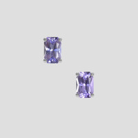 <span>1.25</span> <span class="tooltip-light">Ct.Tw.<span class="tooltiptext">Total Carat Weight</span></span> Purple Sapphire Earrings, 14K White Gold 1