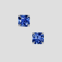 <span>1.24</span> <span class="tooltip-light">Ct.Tw.<span class="tooltiptext">Total Carat Weight</span></span> Blue Sapphire Earrings, 18K White Gold 1