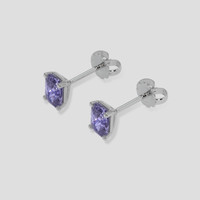 <span>1.25</span> <span class="tooltip-light">Ct.Tw.<span class="tooltiptext">Total Carat Weight</span></span> Purple Sapphire Earrings, 18K White Gold 3