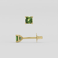 <span>0.54</span>&nbsp;<span class="tooltip-light">Ct.Tw.<span class="tooltiptext">Total Carat Weight</span></span> Green Sapphire Earrings, 14K Yellow Gold 2