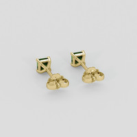 <span>0.54</span> <span class="tooltip-light">Ct.Tw.<span class="tooltiptext">Total Carat Weight</span></span> Green Sapphire Earrings, 14K Yellow Gold 4