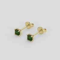 <span>0.54</span>&nbsp;<span class="tooltip-light">Ct.Tw.<span class="tooltiptext">Total Carat Weight</span></span> Green Sapphire Earrings, 18K Yellow Gold 3