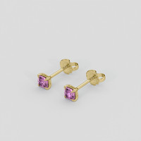 <span>0.51</span> <span class="tooltip-light">Ct.Tw.<span class="tooltiptext">Total Carat Weight</span></span> Purple Sapphire Earrings, 18K Yellow Gold 3