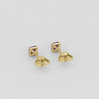 <span>0.51</span> <span class="tooltip-light">Ct.Tw.<span class="tooltiptext">Total Carat Weight</span></span> Purple Sapphire Earrings, 18K Yellow Gold 4