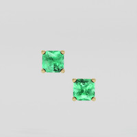 <span>1.17</span> <span class="tooltip-light">Ct.Tw.<span class="tooltiptext">Total Carat Weight</span></span> Emerald Earrings, 18K Yellow Gold 1