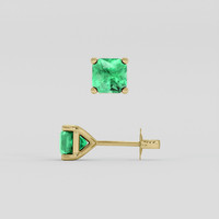 <span>1.17</span> <span class="tooltip-light">Ct.Tw.<span class="tooltiptext">Total Carat Weight</span></span> Emerald Earrings, 18K Yellow Gold 2