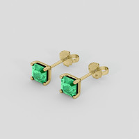 <span>1.17</span> <span class="tooltip-light">Ct.Tw.<span class="tooltiptext">Total Carat Weight</span></span> Emerald Earrings, 18K Yellow Gold 3