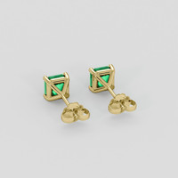 <span>1.17</span> <span class="tooltip-light">Ct.Tw.<span class="tooltiptext">Total Carat Weight</span></span> Emerald Earrings, 18K Yellow Gold 4