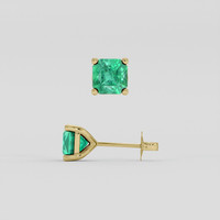 <span>1.15</span> <span class="tooltip-light">Ct.Tw.<span class="tooltiptext">Total Carat Weight</span></span> Emerald Earrings, 18K Yellow Gold 2