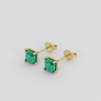 <span>1.15</span>&nbsp;<span class="tooltip-light">Ct.Tw.<span class="tooltiptext">Total Carat Weight</span></span> Emerald Earrings, 18K Yellow Gold 3