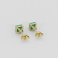 <span>1.15</span>&nbsp;<span class="tooltip-light">Ct.Tw.<span class="tooltiptext">Total Carat Weight</span></span> Emerald Earrings, 18K Yellow Gold 4