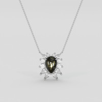 1.80 Ct. Black Sapphire Pendant, Platinum 950 1