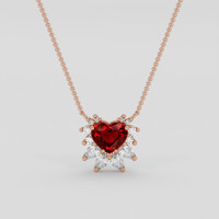 1.28 Ct. Ruby Pendant, 14K Rose Gold 1