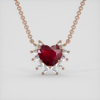 4.10 Ct. Purplish Red Ruby Pendant, 14K Rose Gold 1
