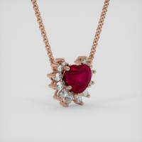 4.10 Ct. Purplish Red Ruby Pendant, 14K Rose Gold 2