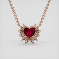 4.10 Ct. Purplish Red Ruby Pendant, 14K Rose Gold 4