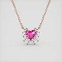 1.56 Ct. Pink Sapphire Pendant, 14K Rose Gold 1