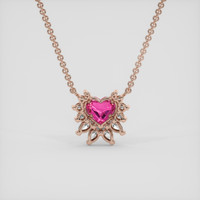 1.56 Ct. Pink Sapphire Pendant, 14K Rose Gold 4