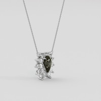 1.80 Ct. Black Sapphire Pendant, 10K White Gold 2