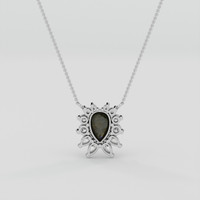1.80 Ct. Black Sapphire Pendant, 14K White Gold 4