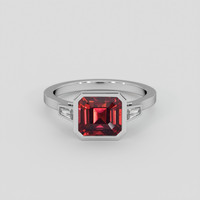 2.41 Ct. Red Garnet Ring, Silver 1