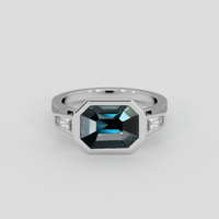 4.59 Ct. Greenish Blue Sapphire Ring, 14K White Gold 1