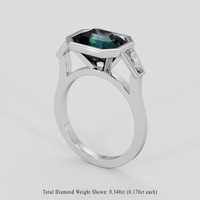 4.59 Ct. Greenish Blue Sapphire Ring, 14K White Gold 2