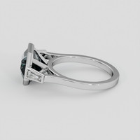 4.59 Ct. Greenish Blue Sapphire Ring, 14K White Gold 4