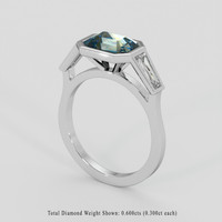 2.08 Ct. Bi Color / Parti Sapphire Ring, 14K White Gold 2