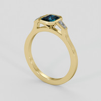 1.02 Ct. Greenish Blue Sapphire Ring, 10K Yellow Gold 2
