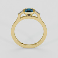 1.02 Ct. Greenish Blue Sapphire Ring, 10K Yellow Gold 3