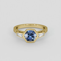 2.00 Ct. Blue Sapphire Ring, 10K Yellow Gold 1