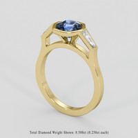 2.00 Ct. Blue Sapphire Ring, 10K Yellow Gold 2