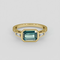 2.05 Ct. Greenish Blue Sapphire Ring, 10K Yellow Gold 1