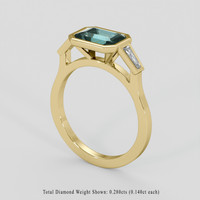2.05 Ct. Greenish Blue Sapphire Ring, 10K Yellow Gold 2