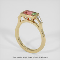 1.69 Ct. Watermelon Tourmaline Ring, 14K Yellow Gold 2