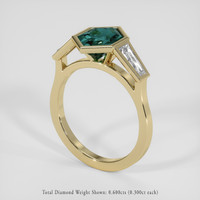 2.05 Ct. Bluish Green Sapphire Ring, 14K Yellow Gold 2