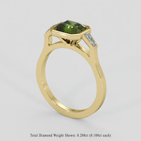 1.91 Ct. Green Sapphire Ring, 14K Yellow Gold 2