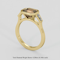 2.51 Ct. Brown Sapphire Ring, 14K Yellow Gold 2