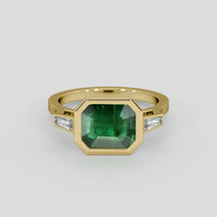 2.10 Ct. Emerald Ring, 18K Yellow Gold 1