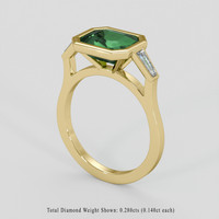 2.10 Ct. Emerald Ring, 18K Yellow Gold 2