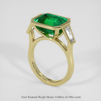 5.62 Ct. Emerald Ring, 18K Yellow Gold 2