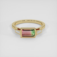 1.69 Ct. Watermelon Tourmaline Ring, 18K Yellow Gold 1