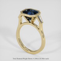 3.80 Ct. Blue Sapphire Ring, 18K Yellow Gold 2