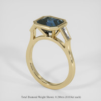 3.07 Ct. Blue Sapphire Ring, 18K Yellow Gold 2