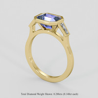 2.70 Ct. Violet Sapphire Ring, 18K Yellow Gold 2