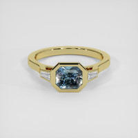 1.62 Ct. Greenish Blue Sapphire Ring, 18K Yellow Gold 1