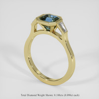1.62 Ct. Greenish Blue Sapphire Ring, 18K Yellow Gold 2