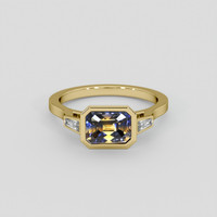 2.30 Ct. Bi Color Sapphire Ring, 18K Yellow Gold 1